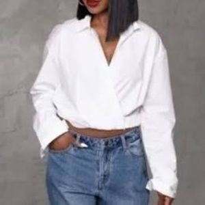 Final offer New future collective white collar shirt / plus size